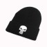 Wintermütze mit Totenkopf-Print weiß