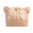 Winterstrickmütze für Damen mit Ohren beige