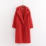 Włochaty płaszcz damski czerwony