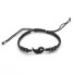 Yin- und Yang-Schnurarmband J112 schwarz