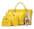 Zestaw damski - torebka, sprzęgło, portfel, etui na dokumenty żółty