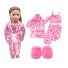 Zestaw ubrań dla domu dla lalki 4 szt różowy
