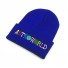 Zimní čepice s barevným nápisem modrá
