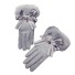 Zimní dámské rukavice s mašlí šedá