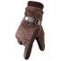 Zimní pánské rukavice s funkcí touchscreen Teplé rukavice do zimy s utahovacím páskem hnědá