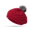 Zimný detský čiapka s brmbolcom červená