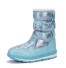 Zimowe buty damskie w kamuflażu jasnoniebieski