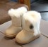Zimowe buty dziewczęce z futrem beżowy