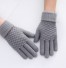 Zimowe rękawiczki damskie dotykają jasnoszary