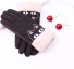 Zimowe rękawiczki damskie z kotem ciemny brąz