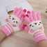 Zimowe rękawiczki damskie ze zwierzakiem różowy