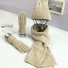 Zimowy zestaw damski czapka i szalik z rękawiczkami beżowy