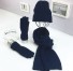 Zimowy zestaw damski czapka i szalik z rękawiczkami ciemnoniebieski