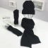Zimowy zestaw damski czapka i szalik z rękawiczkami czarny