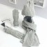 Zimowy zestaw damski czapka i szalik z rękawiczkami jasnoszary