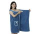 Županový uterák do sauny Uterákové šaty Dámska uteráková tunika Dámska osuška Dámsky uterák 80 x 135 cm tmavo modrá