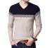 Zweifarbiger Herrenpullover F189 beige